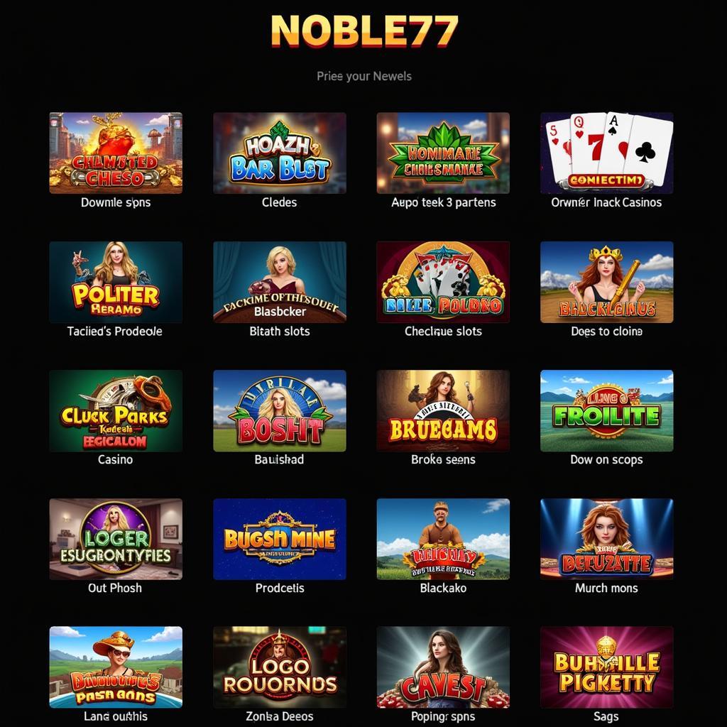 Noble777's Diverse Game Selection