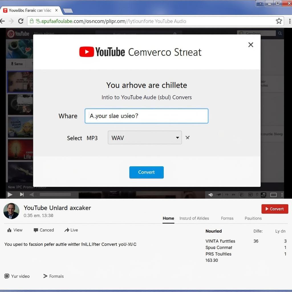 Using an online YouTube audio converter