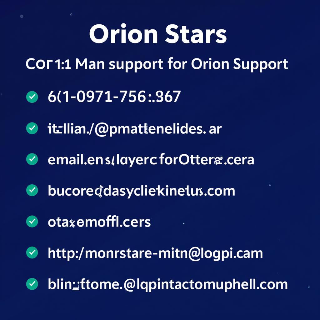 Orion Stars Customer Support Contact Information