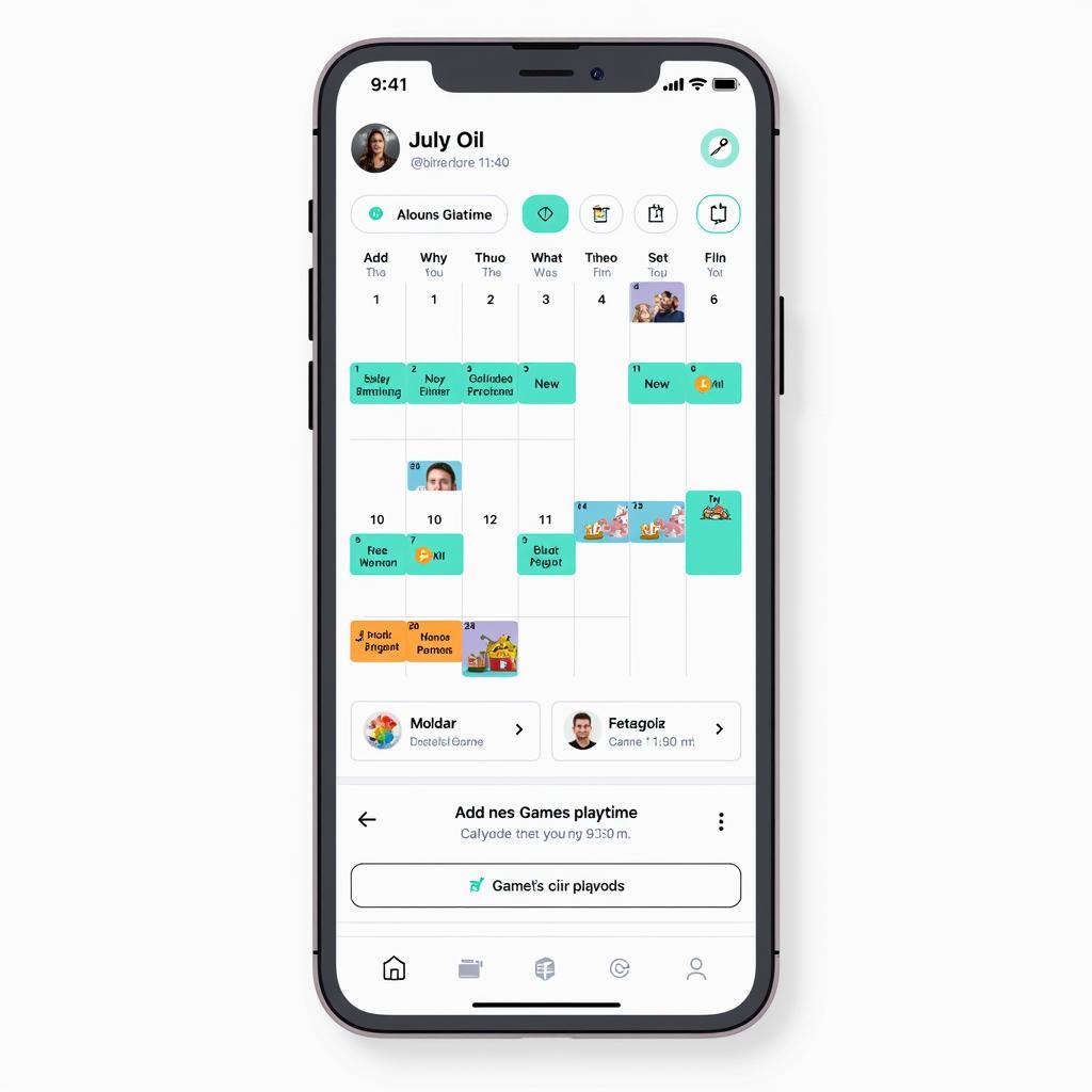 Playtime Scheduler App Interface