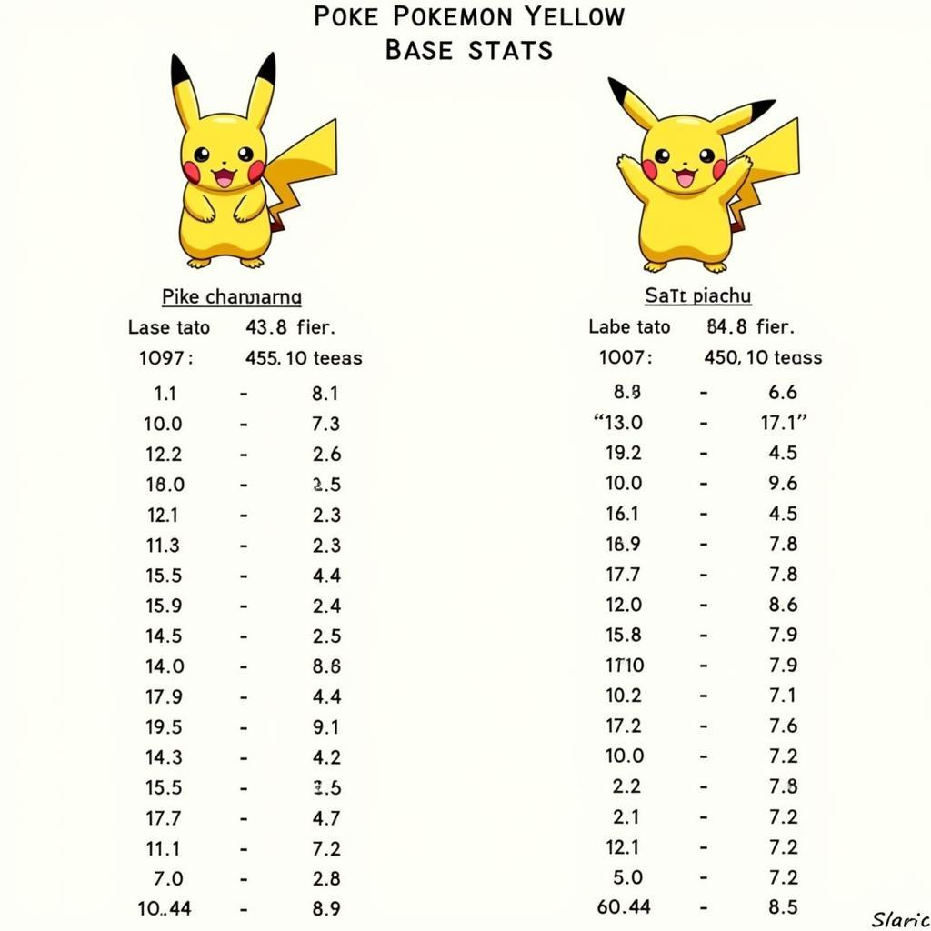 Pokemon Recharged Yellow Pokemon Stats Comparison