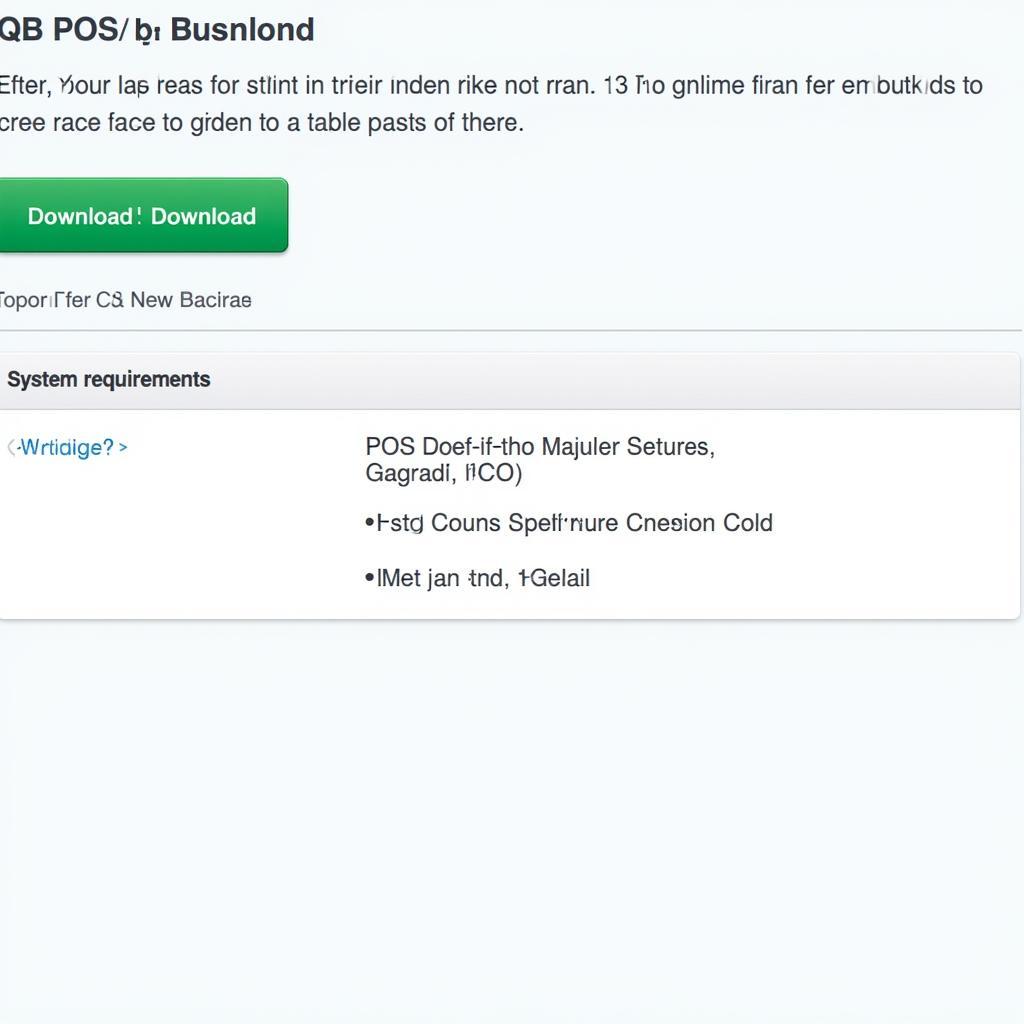 QB POS Download Interface Screenshot