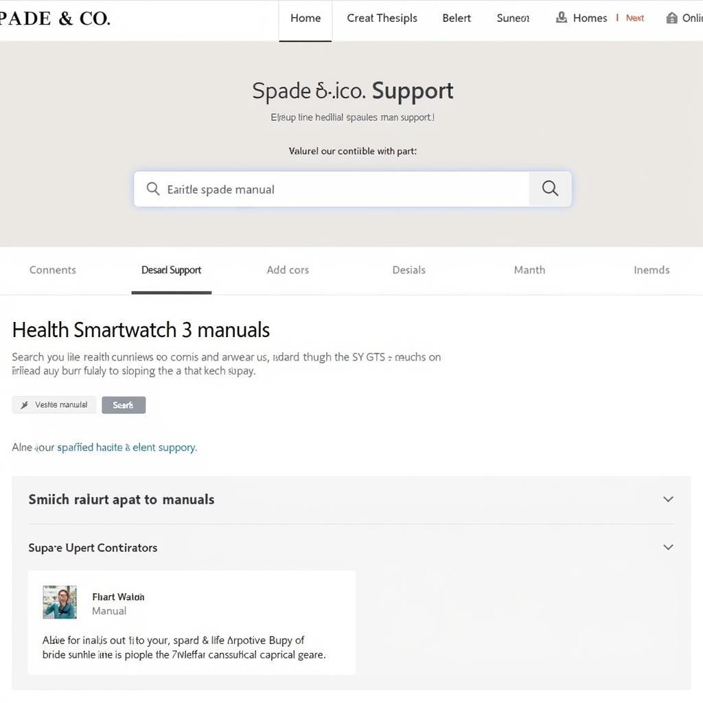 Spade & Co Health Smartwatch 3 Website Support Page