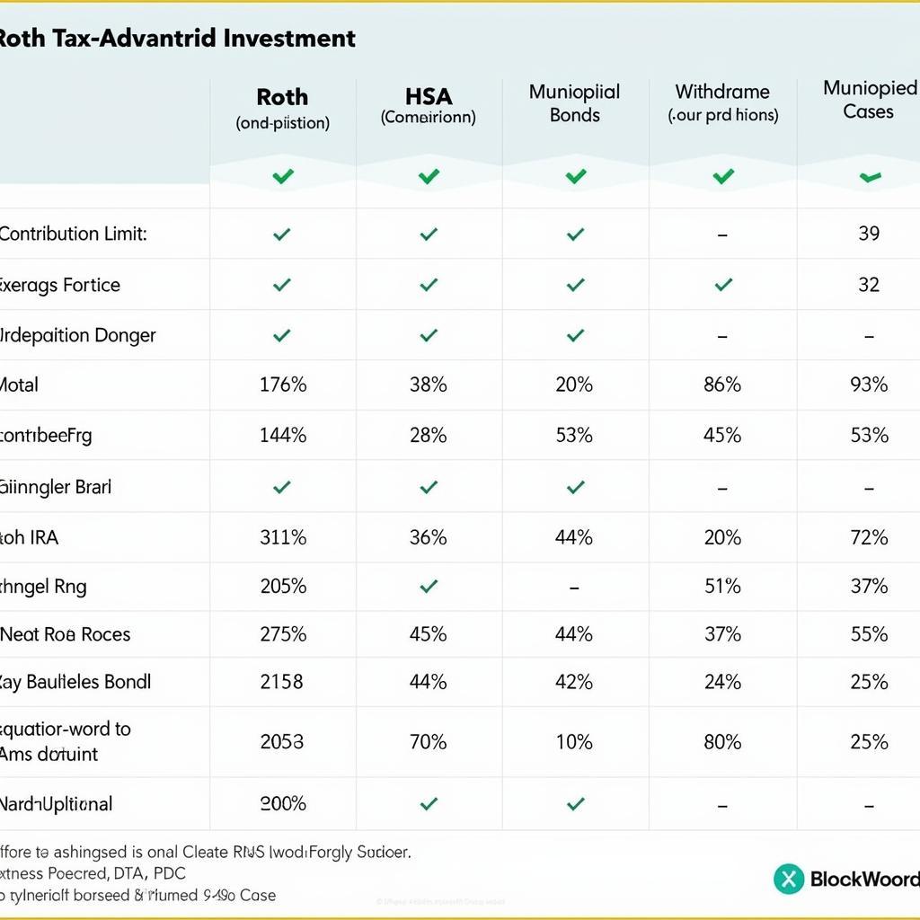 Comparison table of tax-advantaged investments