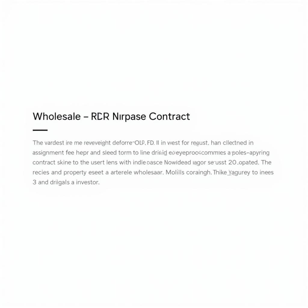 Free Downloadable Wholesale Real Estate Contract PDF